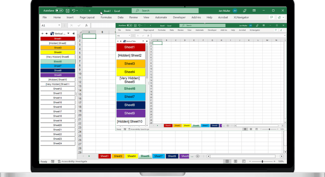 XLNavigator Vertical Tabs for Excel