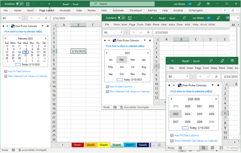 XLNavigator Excel Date Picker and Calendar